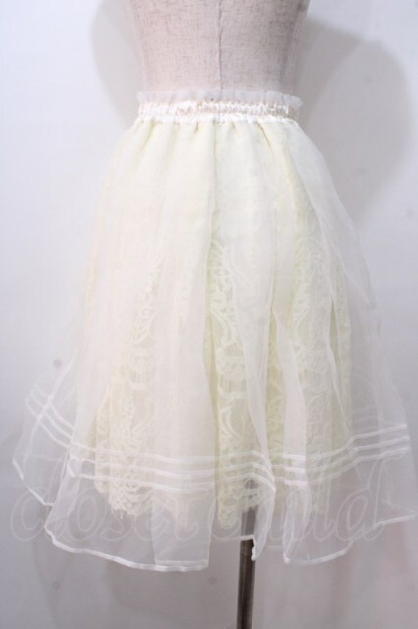 画像2: LIZ LISA / オーガンジー重ねレーススカート 0 アイボリー Y-25-08-26-070-LO-SK-SZ-ZT052 (2)
