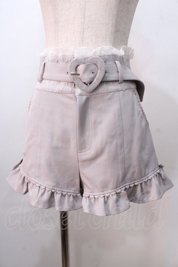 画像1: LIZ LISA / ハートベルトフリルショートパンツ 0 グレー Y-25-08-26-076-LO-PA-SZ-ZT039 (1)