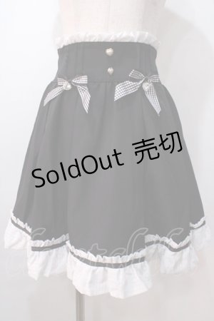 画像: LIZ LISA / シアーギンガムリボンスカート 0 黒 Y-25-08-26-077-LO-SK-SZ-ZI