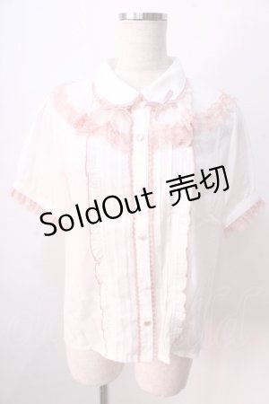 画像: LIZ LISA / レースチュールケープブラウス 0 白×ピンク Y-25-08-26-012-LO-BL-SZ-ZI