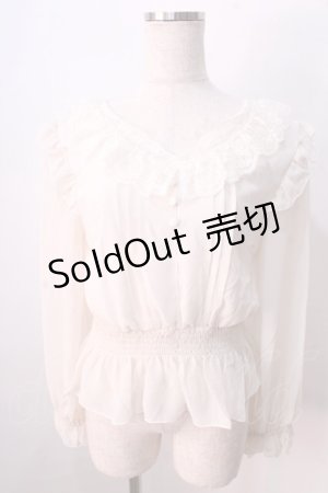 画像: LIZ LISA / シフォンレースブラウス 0 アイボリー Y-25-08-26-020-LO-BL-SZ-ZY