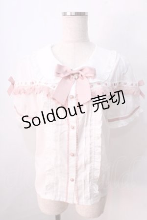画像: LIZ LISA / シアーギンガムリボンレースブラウス 0 白×ピンク Y-25-08-26-021-LO-BL-SZ-ZY