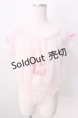画像: LIZ LISA / オフショルチェリープリントトップス 0 ピンク Y-25-08-26-026-LO-TO-SZ-ZY