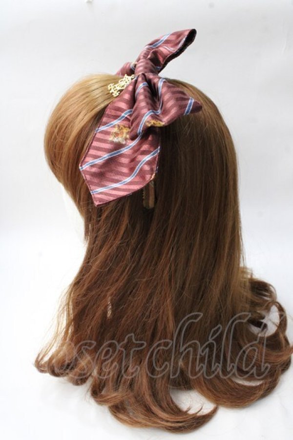 画像2: ALICE and the PIRATES / The Wizarding platform 蒸気機関と霧の街の幻 柄カチューシャ  ワイン Y-25-08-30-069-PA-AC-SZ-ZY (2)