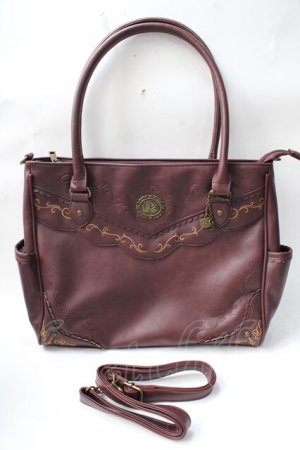 画像: axes femme / 刺繍入りA4トートバック  ワイン Y-25-08-30-072-AX-BG-SZ-ZY