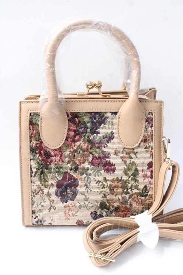 画像2: axes femme / ゴブラン柄がま口BAG  ベージュ Y-25-08-30-073-AX-BG-SZ-ZY (2)
