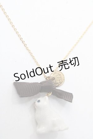 画像: metamorphose / ねこちゃんネックレス  白 Y-25-08-30-009-ME-AC-SZ-ZY