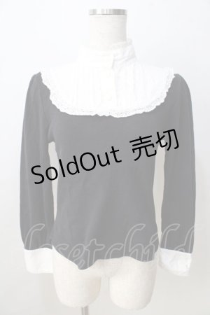 画像: ALICE and the PIRATES / 立衿ヨークプルオーバー  黒×白 Y-25-08-30-081-PA-TO-SZ-ZY