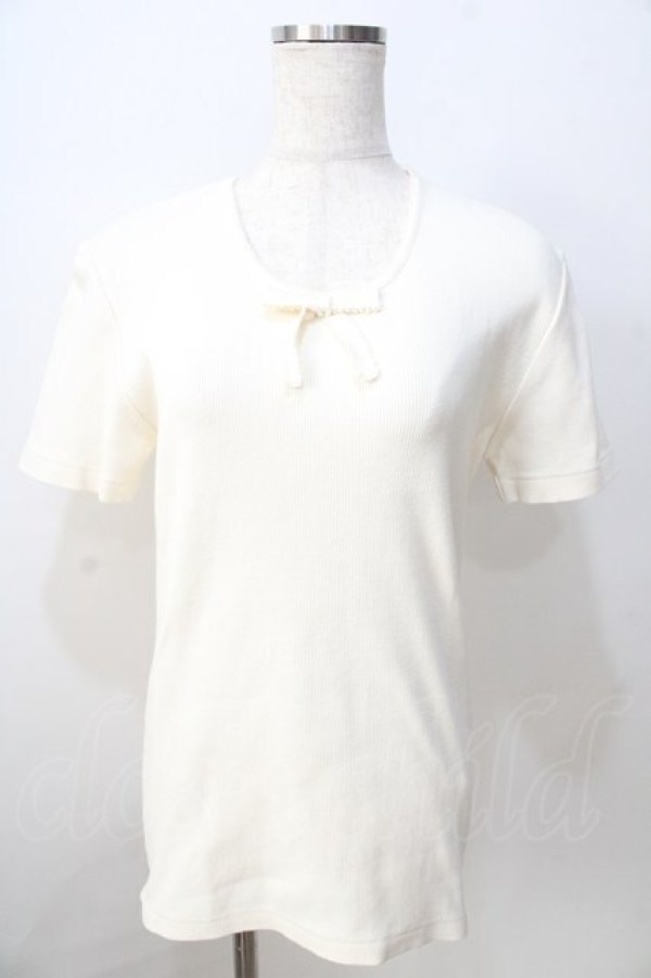 画像1: KANEKO ISAO / リブリボンプルオーバー  アイボリー Y-25-08-30-090-EL-TO-SZ-ZT256 (1)