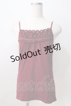 画像: axes femme / ジャボ付キャミソール M ワイン Y-25-08-30-097-AX-TO-SZ-ZY