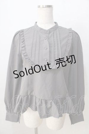 画像: FLC / MINA*ペプラムブラウス  グレー Y-25-08-30-103-LO-BL-SZ-ZY