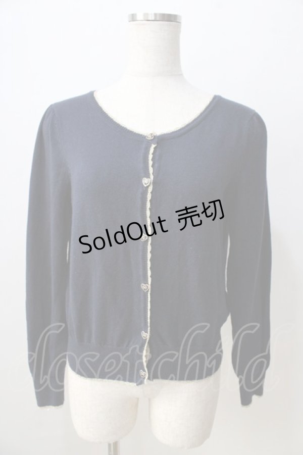 画像1: Secret Honey / ハートボタンカーディガン 2 紺 Y-25-08-30-105-CA-TO-SZ-ZY (1)