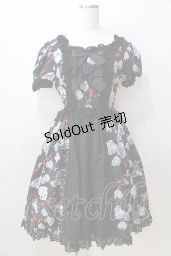 画像1: ALICE and the PIRATES / Vampire Forest柄エリザベートジャンパースカート  黒 Y-25-08-30-114-PA-OP-SZ-ZY (1)