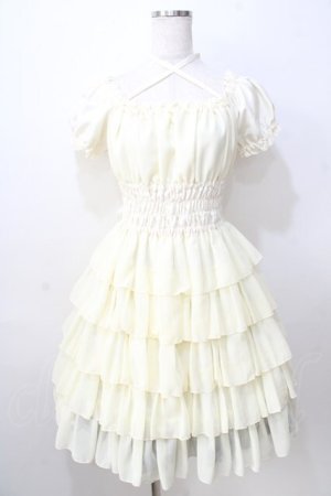 画像: Pina sweetcollection / シフォンフリルワンピース  生成り Y-25-08-30-117-LO-OP-SZ-ZY