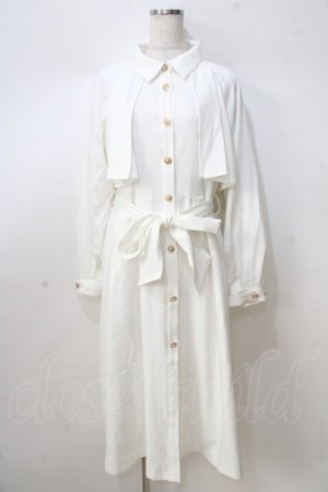 画像: axes femme / 後レースアップトレンチコート F 白 Y-25-08-30-121-AX-CO-SZ-ZY