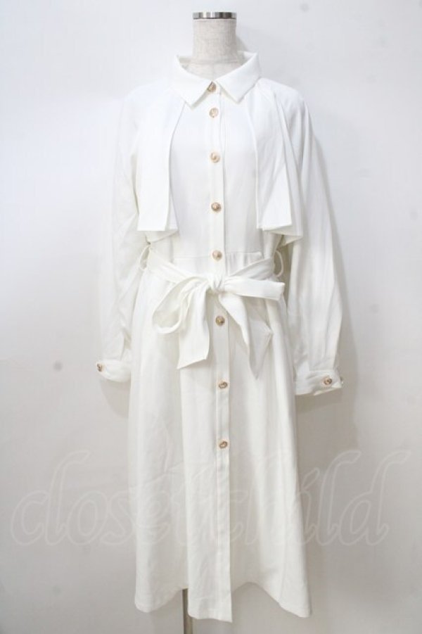 画像1: axes femme / 後レースアップトレンチコート F 白 Y-25-08-30-121-AX-CO-SZ-ZY (1)