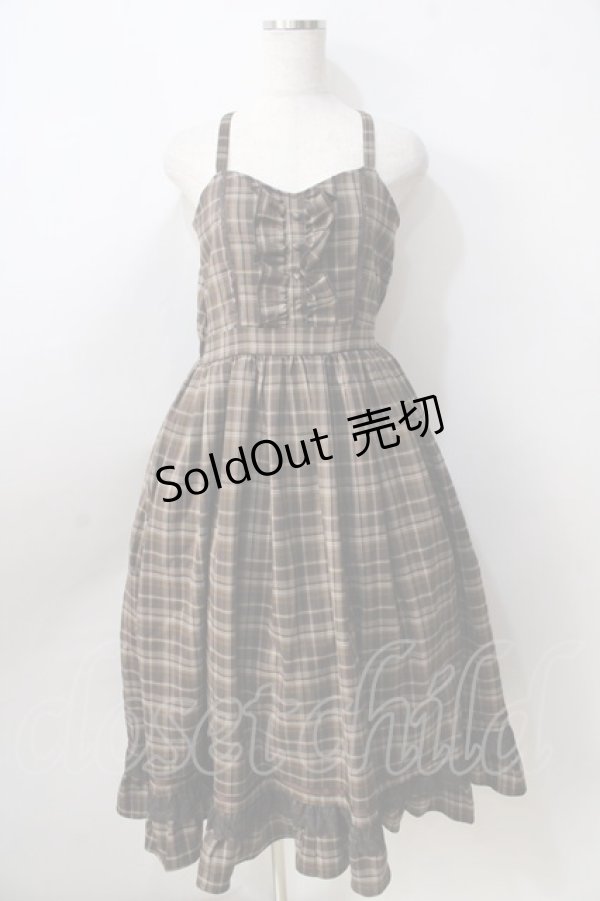 画像1: axes femme POETIQUE / フリルデザインキャミワンピース  ブラウン Y-25-08-30-130-AX-OP-SZ-ZI (1)