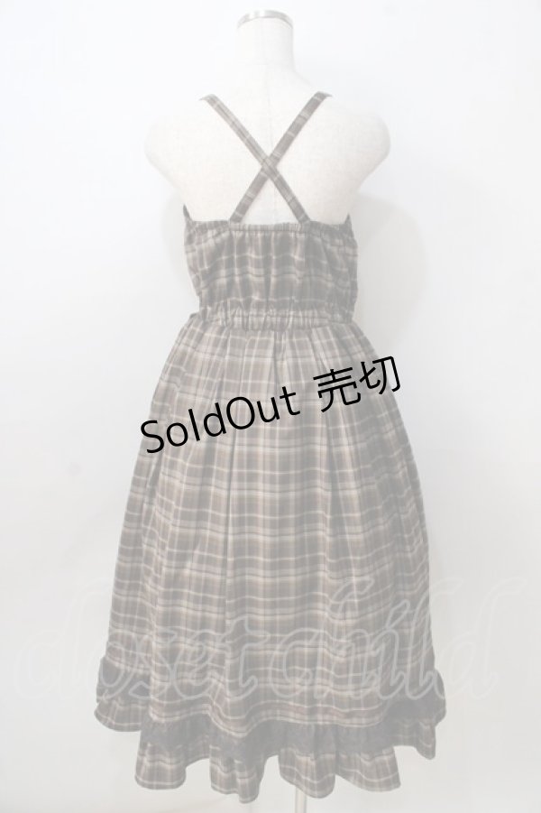 画像2: axes femme POETIQUE / フリルデザインキャミワンピース  ブラウン Y-25-08-30-130-AX-OP-SZ-ZI (2)