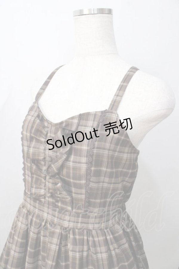 画像3: axes femme POETIQUE / フリルデザインキャミワンピース  ブラウン Y-25-08-30-130-AX-OP-SZ-ZI (3)