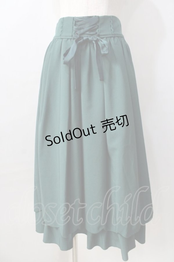 画像1: axes femme POETIQUE / 裾スカラップスカート  グリーン Y-25-08-30-146-AX-SK-SZ-ZY (1)