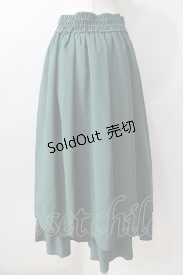 画像2: axes femme POETIQUE / 裾スカラップスカート  グリーン Y-25-08-30-146-AX-SK-SZ-ZY (2)
