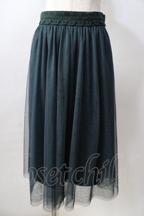 画像1: axes femme / レースフィッシュテールスカート  グリーン Y-25-08-30-147-AX-SK-SZ-ZY (1)