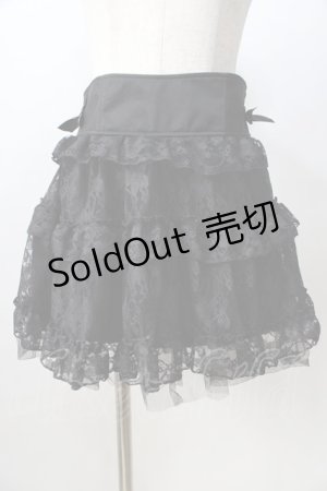 画像: majoretty / レースチュールスカート  黒 Y-25-08-30-151-LO-SK-SZ-ZY