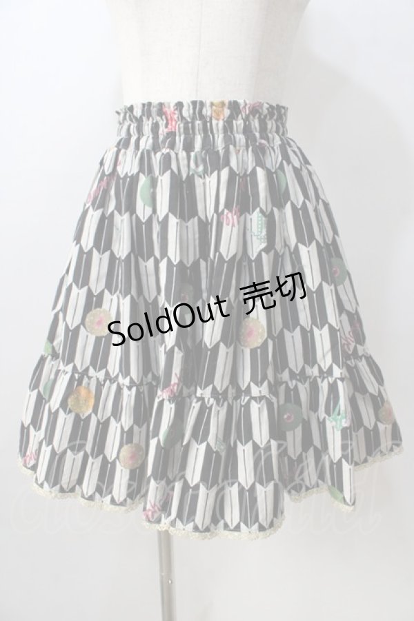 画像1: metamorphose / ハイカラ小町フリルミニスカート  黒 Y-25-08-30-161-ME-SK-SZ-ZY (1)