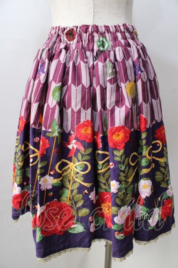 画像2: metamorphose / ハイカラ小町ミニスカート  パープル Y-25-08-30-162-ME-SK-SZ-ZY (2)