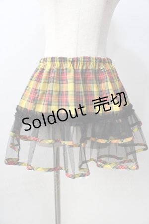 画像: Heart E / タータンチェックのインナースカート M イエロー Y-25-08-30-175-LO-SK-SZ-ZY