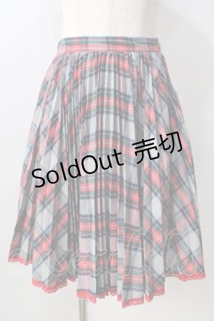 画像: MILK / アコーディオンプリーツチェックスカート  グレー Y-25-08-30-176-ML-SK-SZ-ZY