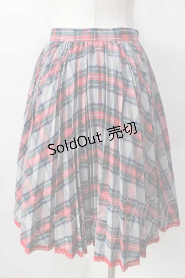 画像2: MILK / アコーディオンプリーツチェックスカート  グレー Y-25-08-30-176-ML-SK-SZ-ZY (2)