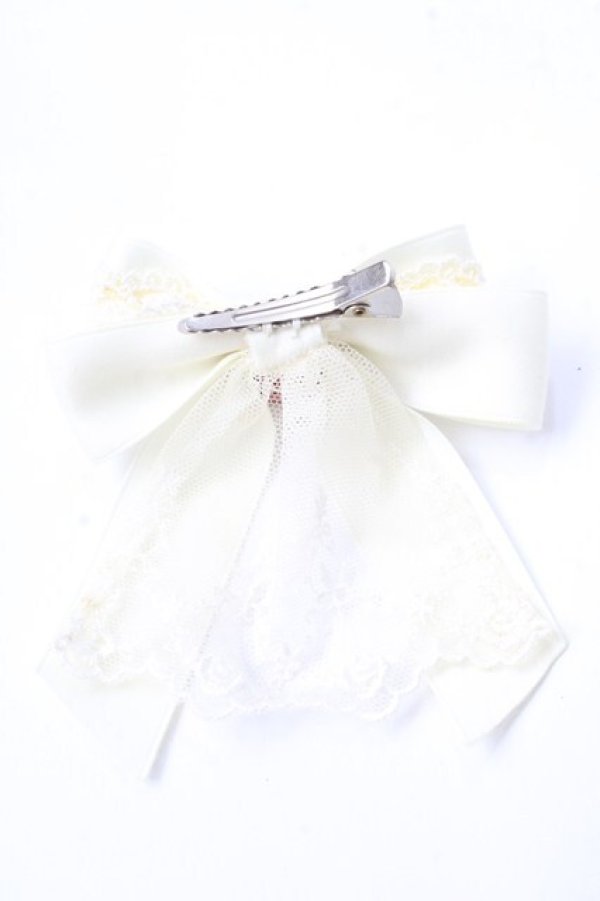 画像2: Innocent World / 巻きバラとレースリボンクリップ  アイボリー Y-25-08-30-024-IW-ZA-SZ-ZY (2)