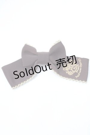 画像: ALICE and the PIRATES / HAT ロゴ刺繍グログランリボンピンクリップ  ブラウン Y-25-08-30-026-PA-AC-SZ-ZY