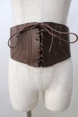 画像1: axes femme / 刺繍入りコルセットベルト  ブラウン Y-25-08-30-029-AX-ZA-SZ-ZY (1)