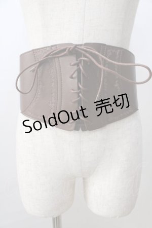 画像: axes femme / 刺繍入りコルセットベルト  ブラウン Y-25-08-30-029-AX-ZA-SZ-ZY