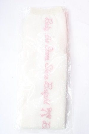 画像: BABY,THE STARS SHINE BRIGHT / キラキラBABYロゴオーバーニーソックス  白 Y-25-08-30-032-BA-ZA-SZ-ZY
