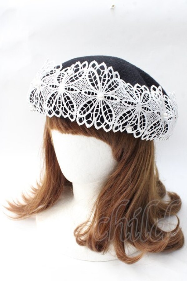 画像1: m petit by misako / TT*AMレースBベレー  黒 Y-25-08-30-051-LO-AC-SZ-ZT-K016 (1)