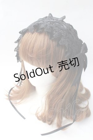 画像: GOTH / レースヘッドドレス  黒 Y-25-08-30-052-GO-AC-SZ-ZY