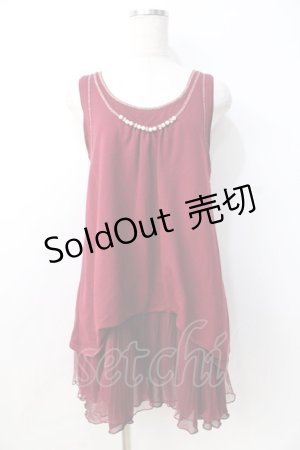画像: axes femme / 重ね着風ノースリトップス  ワイン Y-25-08-31-036-AX-BL-SZ-ZY