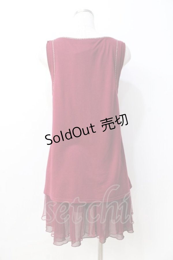 画像3: axes femme / 重ね着風ノースリトップス  ワイン Y-25-08-31-036-AX-BL-SZ-ZY (3)