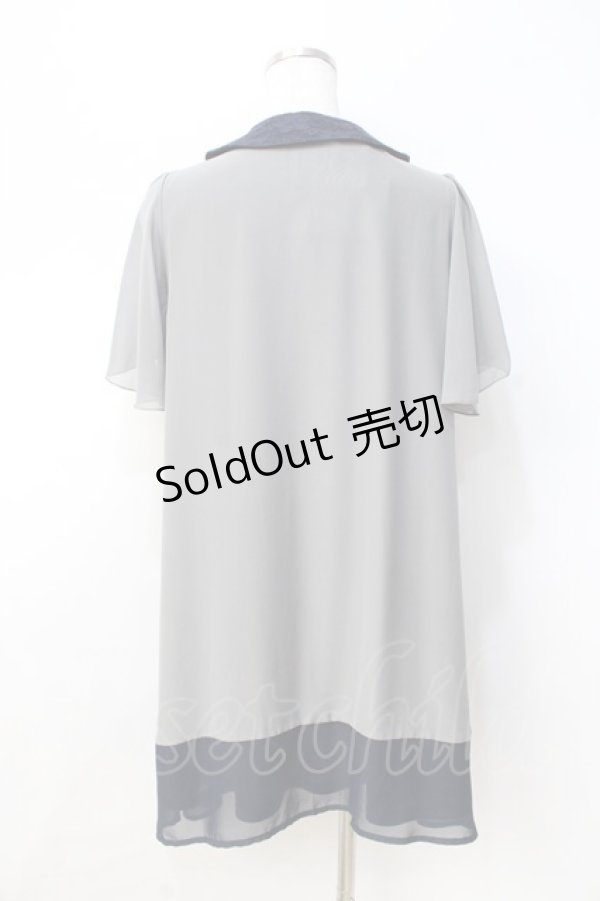 画像3: axes femme / シフォンチュニック  グレー Y-25-08-31-038-AX-TO-SZ-ZY (3)