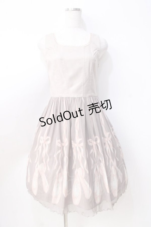 画像1: Emily Temple cute / トゥーシューズビスチェ風ノースリーブワンピース  オフベージュ Y-25-08-31-040-ET-OP-SZ-ZY (1)