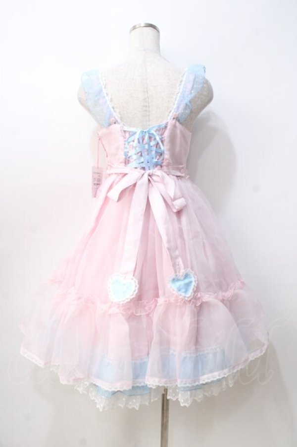 画像3: Angelic Pretty / Lovelyオーガンジージャンパースカート  ピンク×サックス Y-25-08-31-047-AP-OP-SZ-ZY (3)