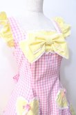 画像5: Angelic Pretty / ギンガムシャーベットジャンパースカート  ピンク×イエロー Y-25-08-31-048-AP-OP-SZ-ZY (5)