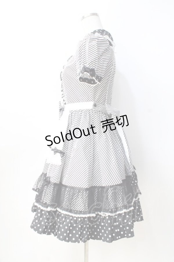 画像2: Angelic Pretty / Stripe Girly Cafe Set  ブラック Y-25-08-31-051-AP-OP-SZ-ZY (2)