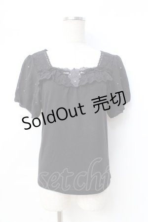 画像: axes femme / 胸元レーストップス  黒 Y-25-08-31-009-AX-TO-SZ-ZY