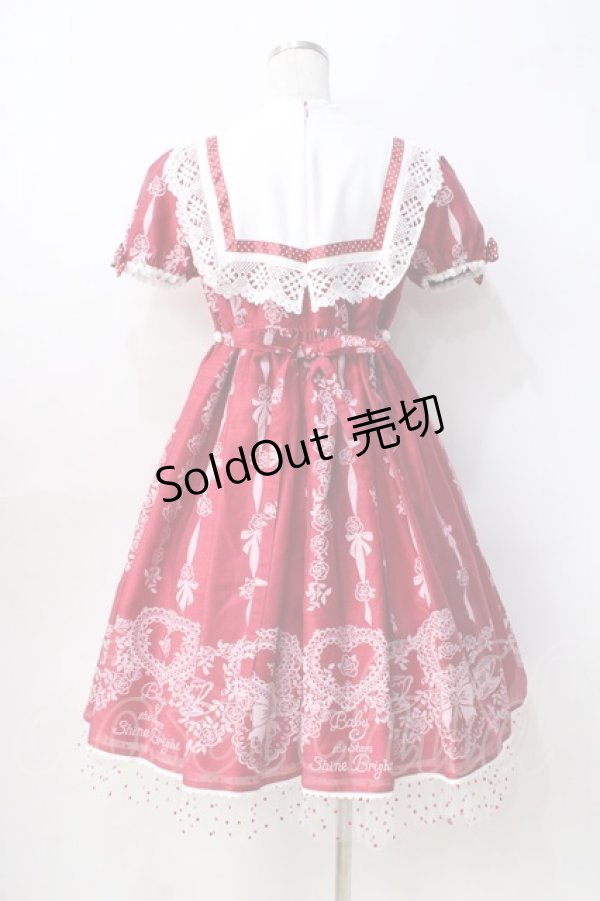 画像3: BABY,THE STARS SHINE BRIGHT / Sugar Rose Tea Timeプリントワンピース  エンジ Y-25-08-31-056-BA-OP-SZ-ZY (3)