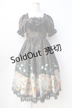 画像: ALICE and the PIRATES / Mystical emotion〜クリスの心の囁き〜柄ワンピース  黒 Y-25-08-31-057-PA-OP-SZ-ZY