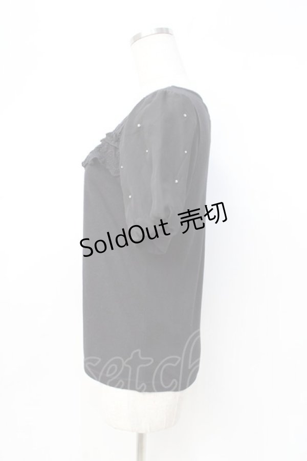 画像2: axes femme / 胸元レーストップス  黒 Y-25-08-31-009-AX-TO-SZ-ZY (2)